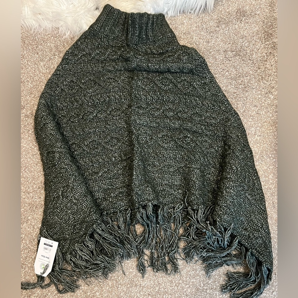Large Knit Poncho